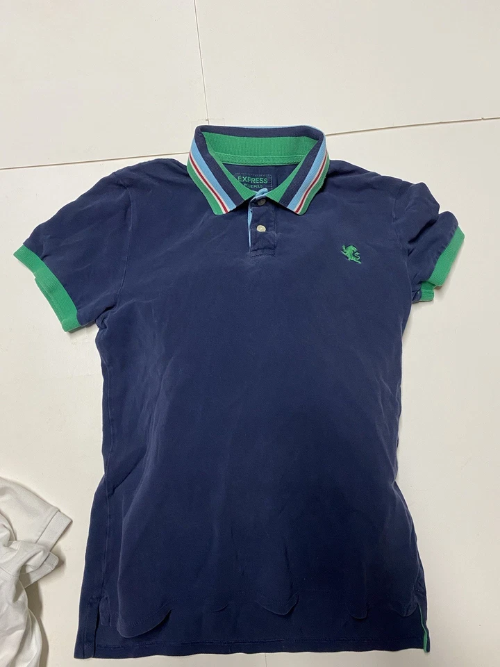 Lot of 12 Express Pique Polo Shirts Mens Size Small Short Sleeve Cotton Colorful - Image 3 of 4