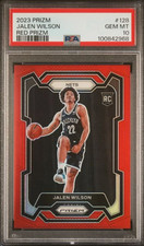 2023-24 Panini Prizm - Jalen Wilson Nets RC #128 Red Prizm #/299 Rookie PSA 10