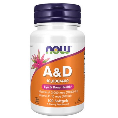 Vitamin A & D 100 Softgels 400 IU by Now Foods