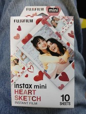 New Fujifilm Instax Mini Heart Sketch Instant Film (10 Exposures) Exp. 06/2027
