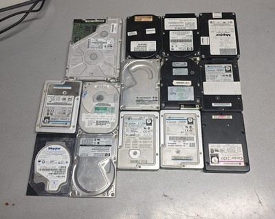 Lot of 15 Vintage IDE AT Hard Drives Western Digital Maxtor Quantum HP Seagate