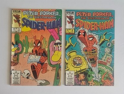 PETER PORKER, the Spectacular SPIDER-HAM #3 & 4 [Direct] - Sep-Nov '85 - HEMBECK