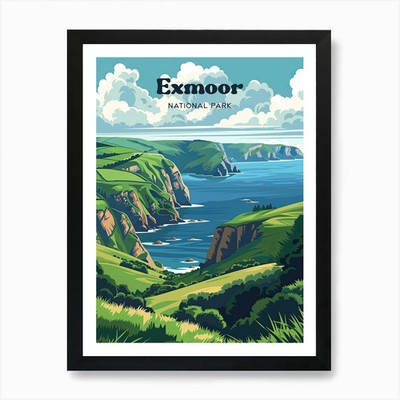 Exmoor Nationalpark Devon Travel A gerahmtes Wandbild Poster Leinwanddruck Bild