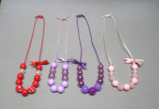 Girls Chunky Bead Adjustable Necklaces - Lot of 4 - FREE Ship 
