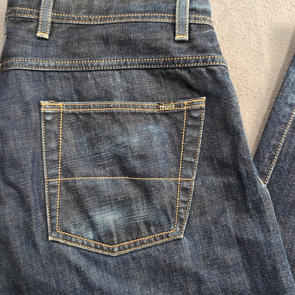 Jeans Tom Ford Para Hombre 36x34 Azul Denim Ribete Pierna Recta Hecho en Italia TF002 Foto 2 de 4
