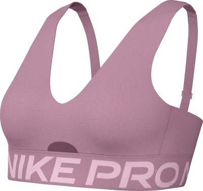 Nike Women's Pro Indy Plunge Bra, Elemental Pink/Pink Foam/White - Elemental Pin