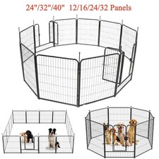 Dog Playpen 12/16/24/32 Panels 24"/32"/40" Dog Fence Foldable For Yard Camping