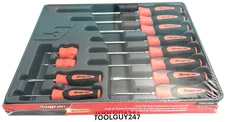 SNAP ON TOOLS USA SGDX120B O 12pc ORANGE Soft Grip Combo Screwdriver Set NEW