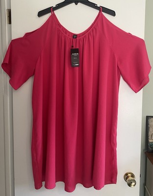 SHEIN FIT+ Women's Size 24/26 Hot Pink Cold Shoulder  Dress New With Tags