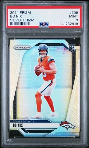 2024 PANINI PRIZM SILVER PRIZM #309 BO NIX ROOKIE RC PSA 9