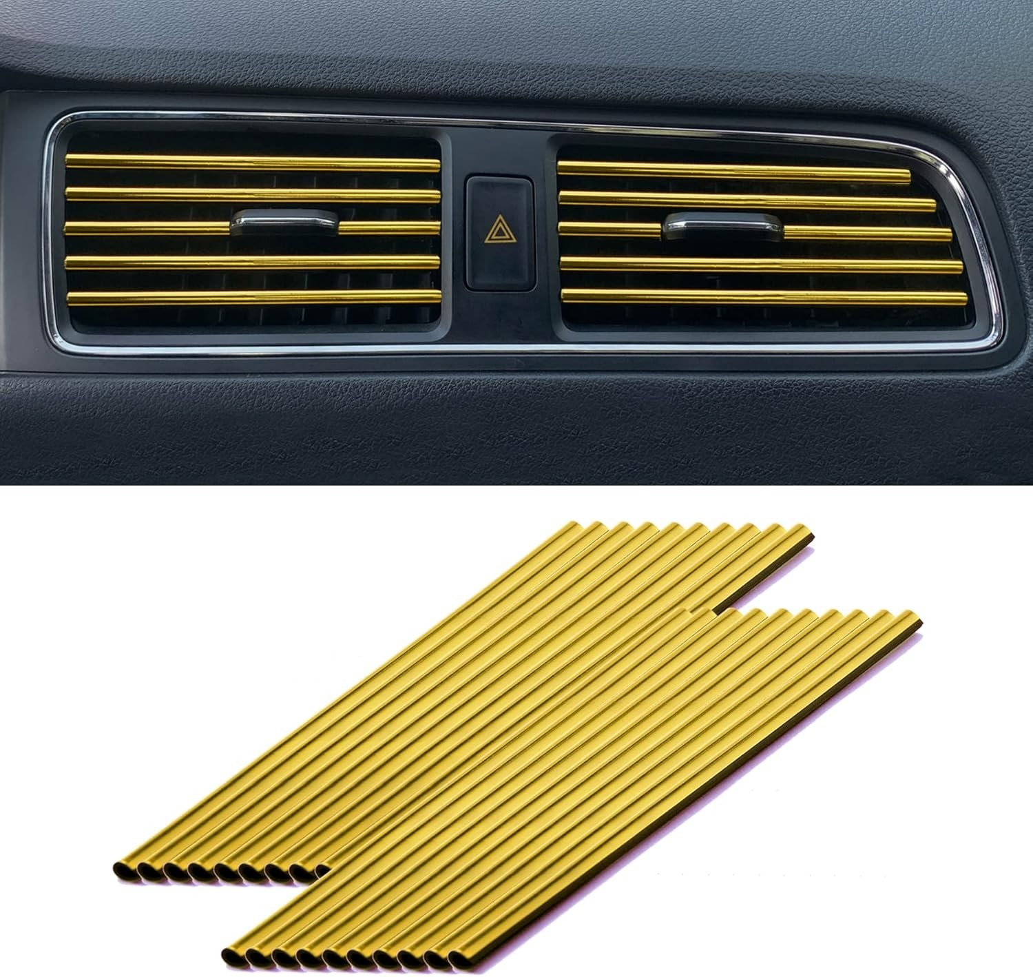 20 Pieces Car Air Conditioner Decoration Strip for Vent Outlet, Universal Wat...