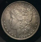 1897 Morgan Silver Dollar - Beautiful Album Toned - AU Detail - 90% Silver $1