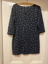 White Stuff  tunic short dress - dark blue with grey abstract pattern Size 12