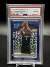 2020 Optic - Rated Rookie Anthony Edwards #151 Blue Velocity Prizm (RC) PSA 10