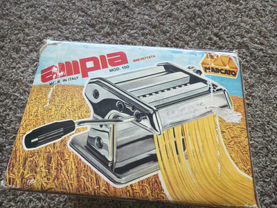 Marcato Ampia 150 Pasta Machine Maker w/Clamp & Hand Crank   Made in Italy