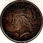 1934-D Peace Silver Dollar, Dark Toning Apparent XF to AU Grade.Nice! See photos