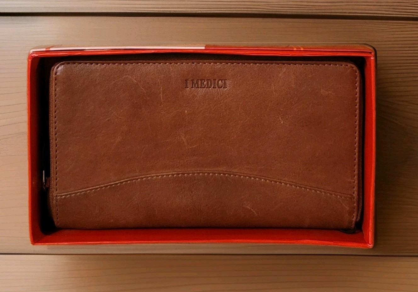 I Medici genuine leather wallet Italian-made zipper-around. New In box!  Nice! 