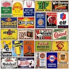 Reproduced Vintage Tin Sign Pack, Gas Oil Retro Advert Antique 24 pieces B