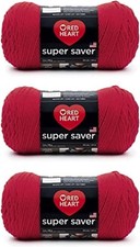 Red Heart Super Saver Hot Yarn - 3 Pack of 198g/7oz - 3 pack,