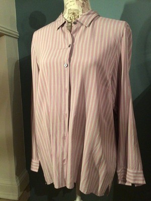 W-M Dusty Pink Pinstripe Slimming Silhouette Classic Comfy Soft Touch Trendy