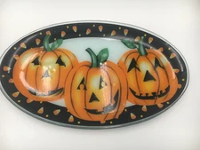 Lenox-Halloween Pumpkin Trick or Treat Oval Platter by Gorham 15" #780171