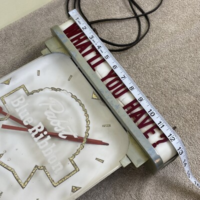 Vintage Pabst Blue Ribbon Electric Advertising Clock PBR Beer Bar