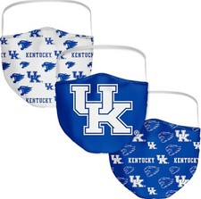 Kentucky Wildcats Fanatics Branded Adult All Over Logo Face Covering 3-Pack
