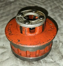 Ridgid 12-R Old Style Ratcheting 3/8" Pipe Threading Die Head w/Dies