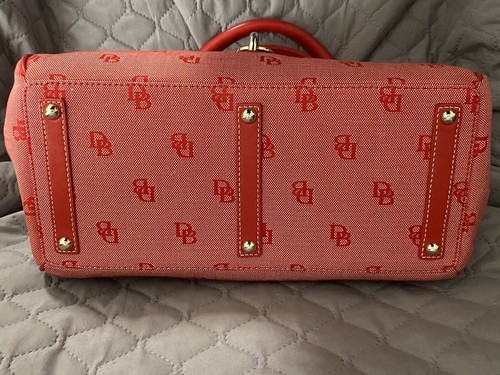DOONEY & BOURKE Red Signature Side Snap Satchel Tote Samba Lock RARE - Bild 8 von 9
