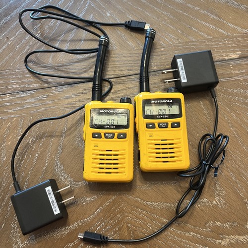 WALKIE TALKIES TWORADIO MOTOROLA EVXS24 WITH CHARGERS eBay