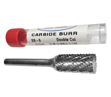SB-5 DOUBLE CUT CARBIDE BURR 1/2 cut dia - 1/4 shank  made in USA  -   FREE SHIP