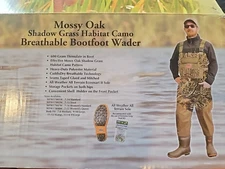 *NIB*Mossy Oak Men's Shadow Grass Habitat Camo Waterfowl Bootfoot Wader Size 10