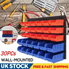 30 Bin Small Parts Organizer Rack Garage Storage Wall Mounted Screws Bolts Nuts