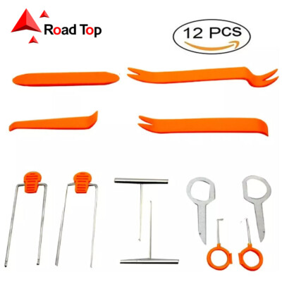 12 PCS CAR RADIO DOOR CLIP PANEL TRIM DASHBOARD AUDIO REMOVAL PRY TOOL KEY SET