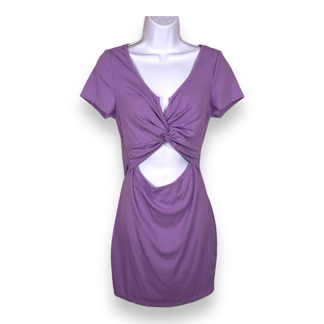 open lace back dress Aviva Swing Dress in Royal Purple – Glamour Bunny main image 1