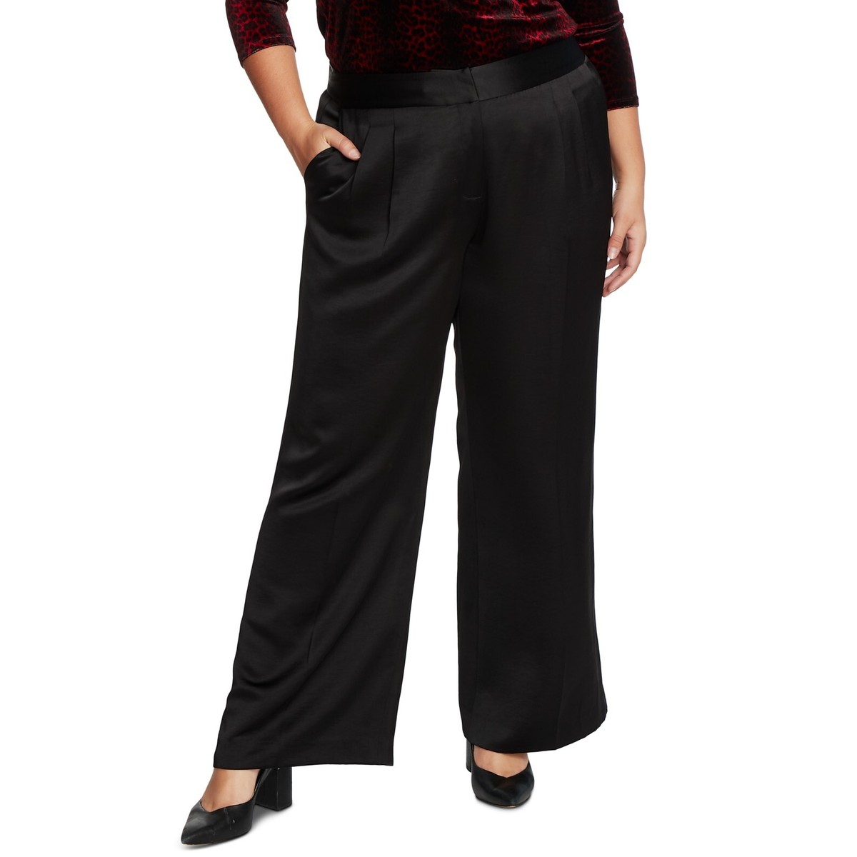 NWT Womens Plus Size 24W Vince Camuto Black Wide Leg Satin Dress Pants | eBay NWT Womens Plus Size 24W Vince Camuto Black Wide Leg Satin Dress Pants | eBay