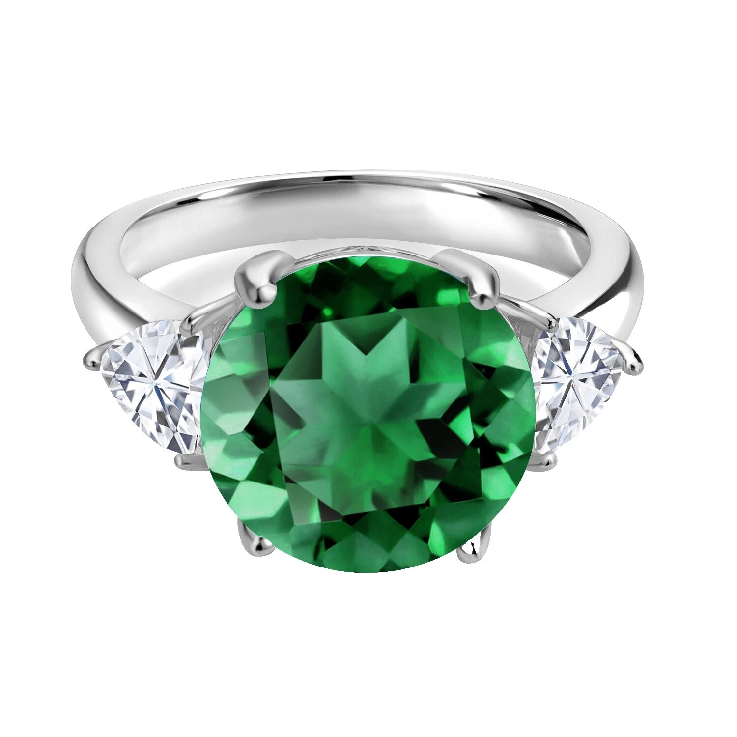 Joyas de plata de ley blanco esmeralda para hombres