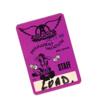 RARE AEROSMITH &ldquo;PERMANENT LOCATION&rdquo; WORLD TOUR STAFF TICKET PASS &ldquo;LOAD&rdquo;