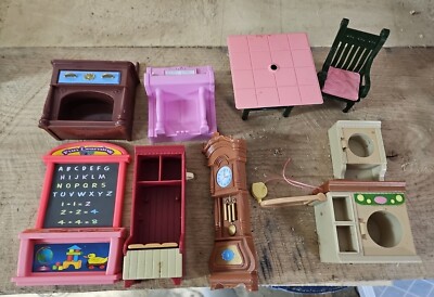 Fisher-Price Loving Family Dollhouse Grandfather Clock Chair Piano More CB