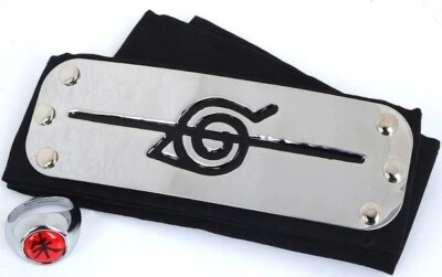 NARUTO Uchiha Itachi Ring & Anti Leaf Headband Ninja Zhu Ring Shippuden Cosplay