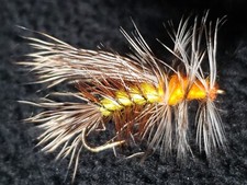 TROUT DRY FLIES STIMULATOR YELLOW SIZE 10 CUSTOM TIED FRONTIER  FLY COMPANY