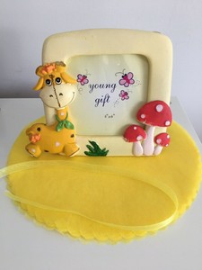 Cadre Photo Girafe Jaune Bapteme Mariage Anniversaire Contenant Dragees Bapteme Ebay