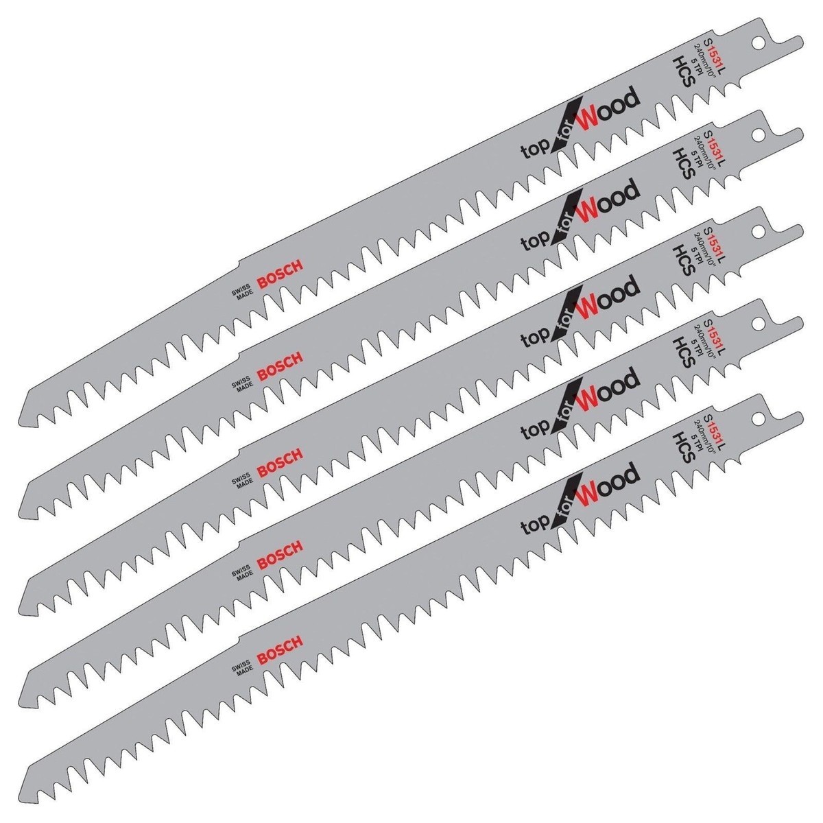 Bosch Saber Saw Blade Set - 20-Piece Assortment For Cutting Wood & Metal, Tough Storage Box