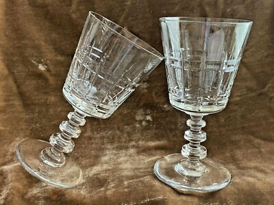 Libbey Glass / Rock Sharp ~ Set of 2 ''Pickett'' Water Goblets ~ Made in U.S.A. 