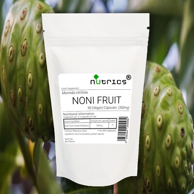Nutrics  NONI FRUIT 350mg x 90 vegane Kapseln 100% rein Morinda citrifolia