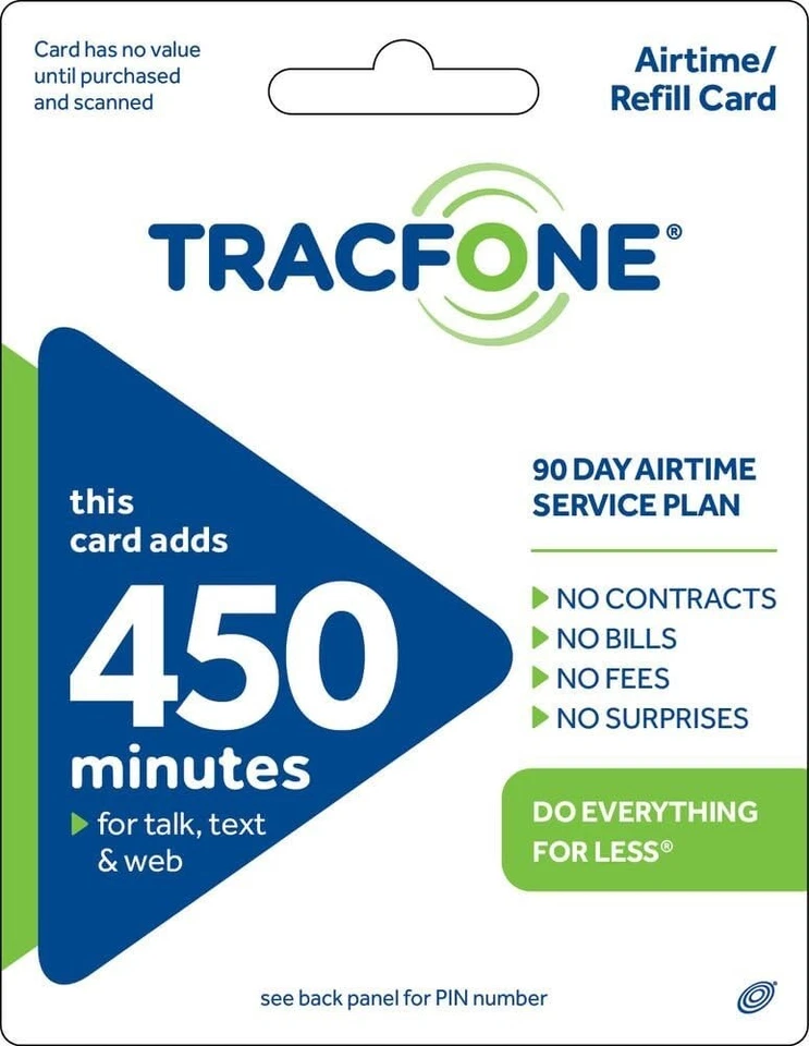 Compact Tracfone 450-Minute Airtime Card - 90 Days, No Bills or Surprises - Image 3 of 4