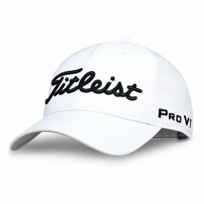 NEW TITLEIST Men's Tour Performance 'PRO-V1' 'FJ' Golf Hat-Staff White/Black