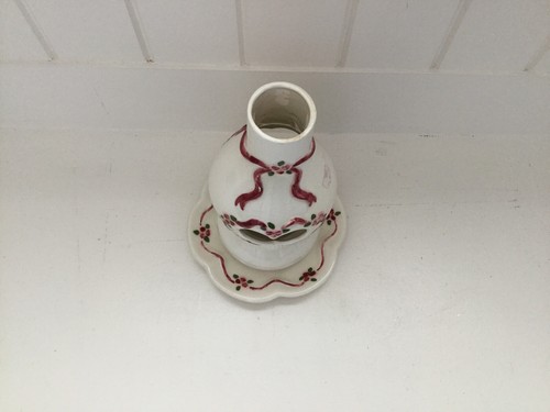 Ceramic 2 Piece Candle Holder Votive Tea Light Lantern Heart & Floral Cute - Foto 3 di 7
