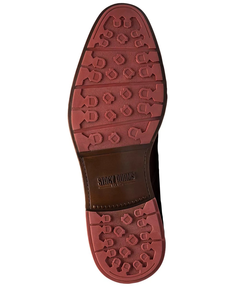 STACY ADAMS Kyron Round Toe Block Heel BROWN Leather Chukka  display picture 1