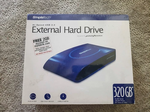 SimpleTech SimpleDrive 320GB USB 2.0 3.5" External Hard Drive New/Sealed